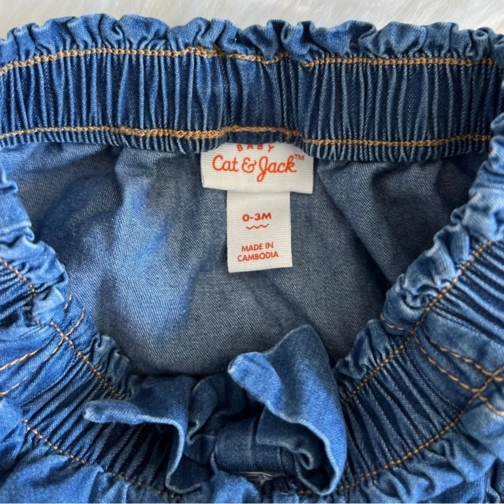 Cat & Jack Denim Diaper Cover with Bow